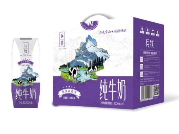 新疆兵牧淳美利乐钻纯牛奶 图1