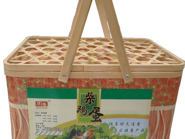 华缘柴鸡蛋45枚竹篮 图1