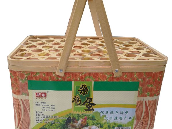 华缘柴鸡蛋45枚竹篮 图2