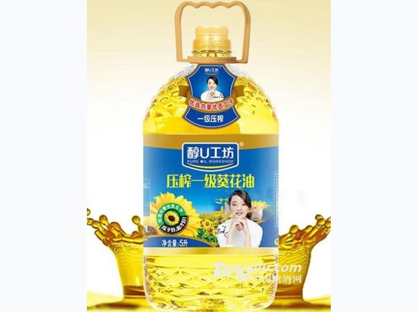 醇U工坊 压榨一级葵花油5L 图1