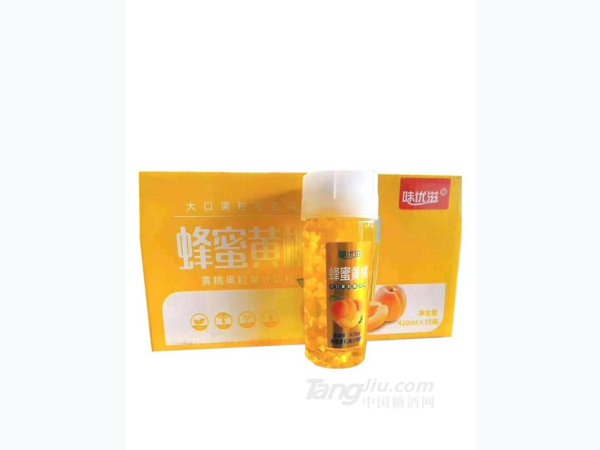 味优滋蜂蜜黄桃果粒果汁饮料 图1