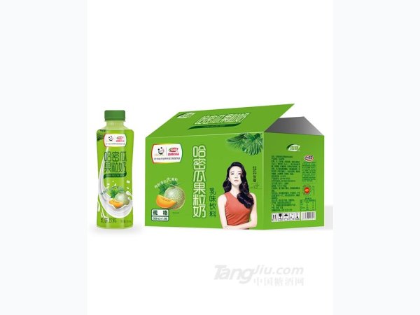 哈密瓜果粒奶500ml 图1