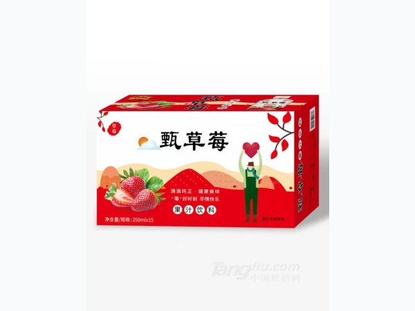 甄草莓果汁饮料350mlx15 图1
