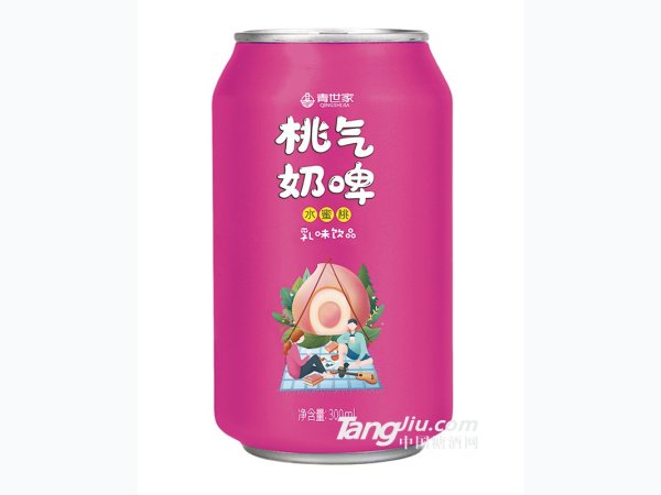 青世家-桃气奶啤水蜜桃味300ml 图1