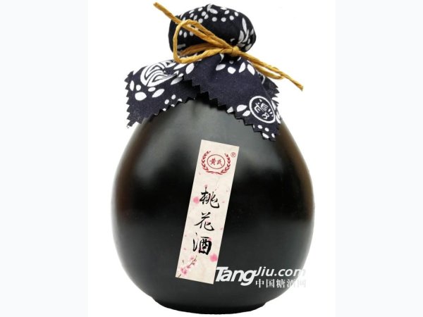 12&deg;黄氏桃花酒（黑坛）-500ml 图1