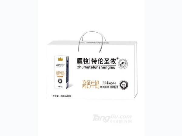 瞩牧特伦圣牧高钙牛奶250mlx12盒 图1