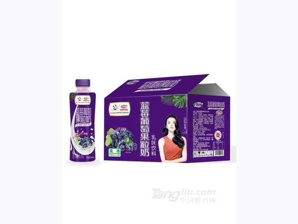 蓝莓葡萄果粒奶500ml 图1