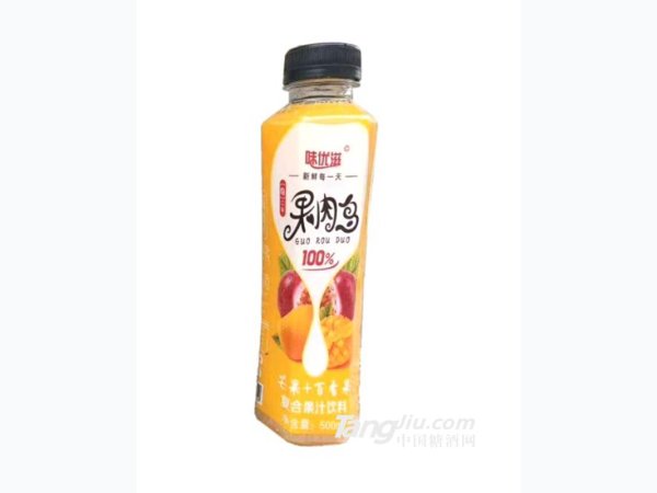 味优滋果肉多芒果+百香果500ml 图1