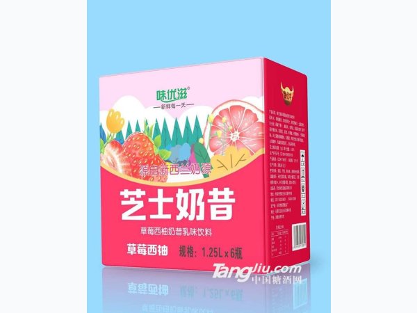 味优滋芝士奶昔草莓西柚味1.25L&times;6瓶 图1